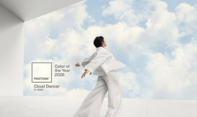 Pantone 2026 Cloud Dancer: Почему белый становится главным цветом года и как это изменит ванные комнаты