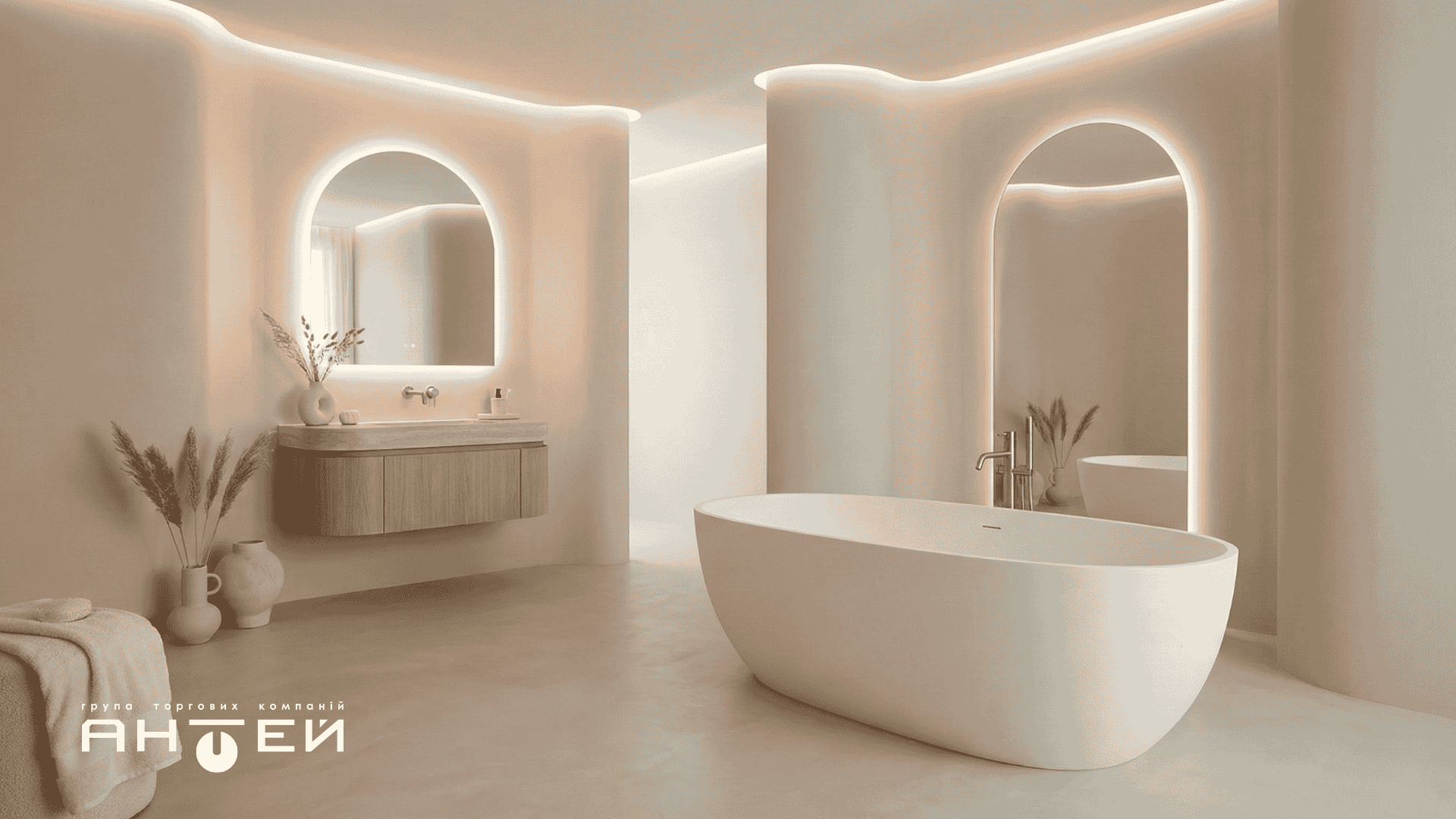 Овальная ванна и округлая сантехника Imprese, тренд Soft Curves