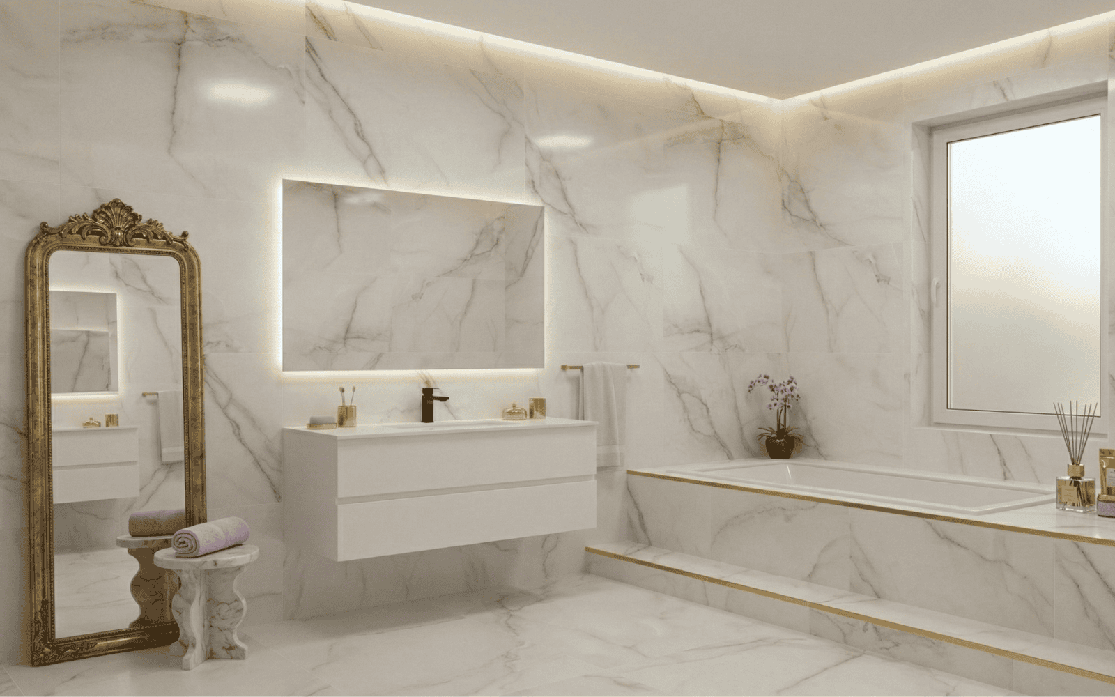 Интерьер с плиткой под камень Inspiro