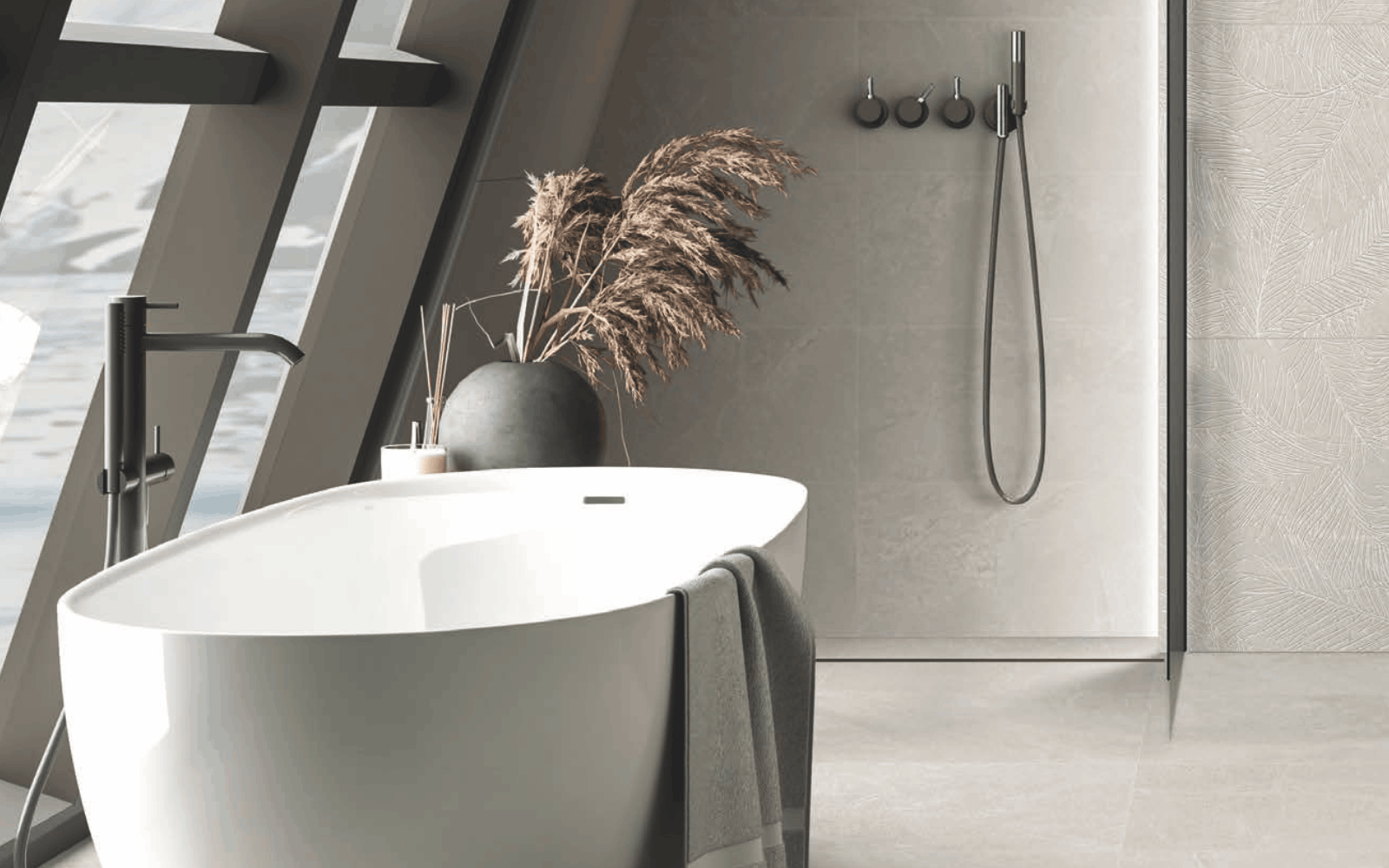 Серый камень I.TILES в ванной