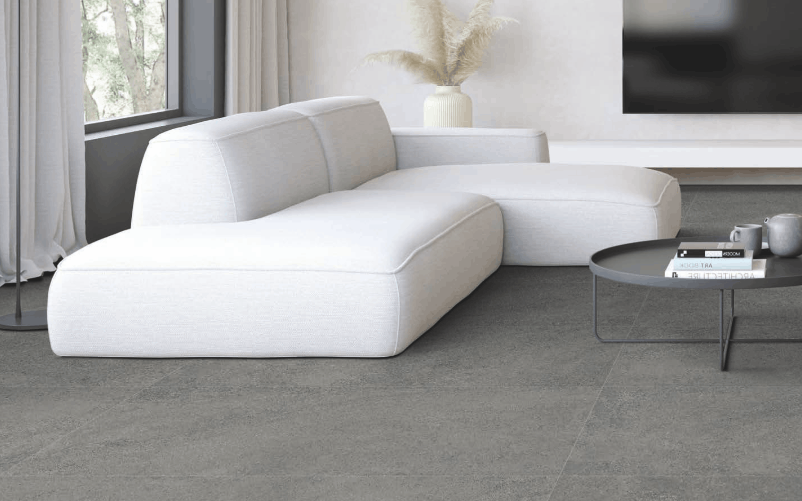 Темный бетон I.TILES в интерьере