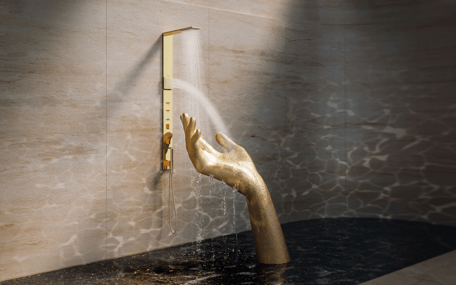 Душова система AXOR у кольорі шліфована бронза