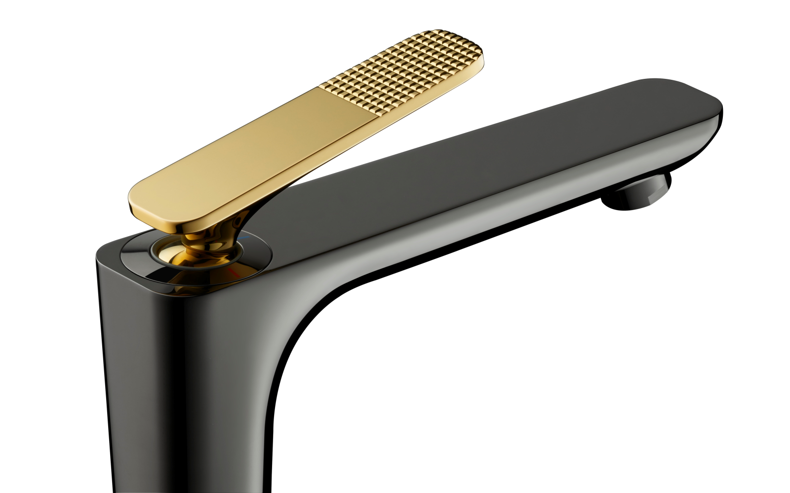 Змішувач для раковини AXOR із текстурованою ручкою під золото