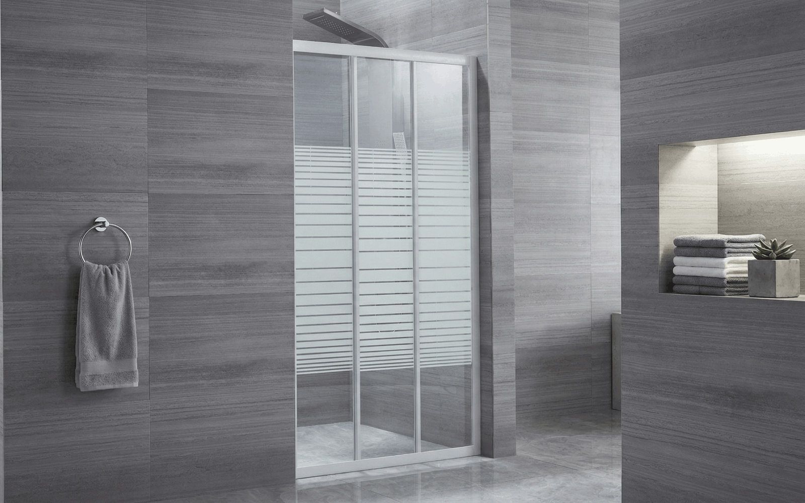 EGER sliding shower door with frosted glass