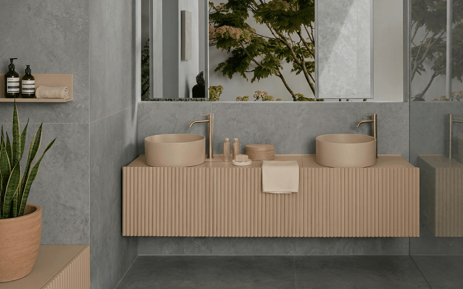 Матовые песочные раковины на столешницу Cielo