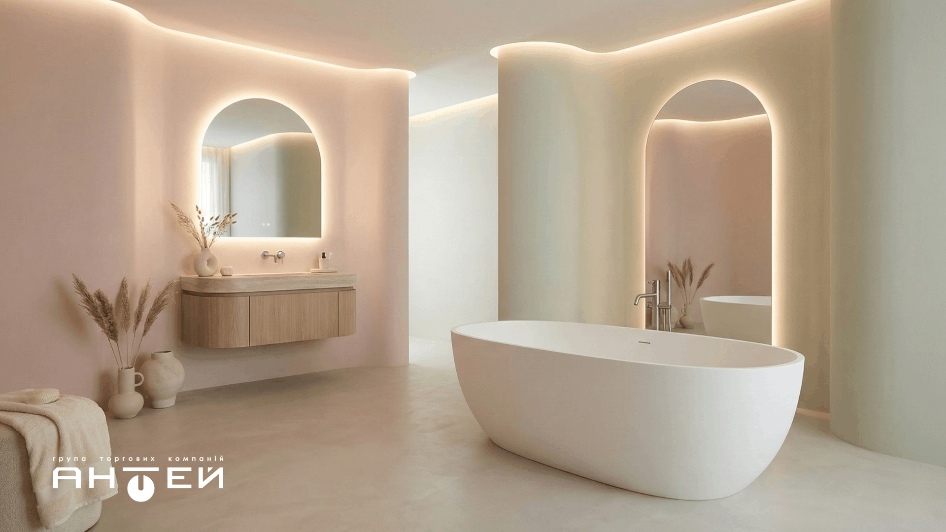 Овальная ванна и округлая сантехника Imprese, тренд Soft Curves