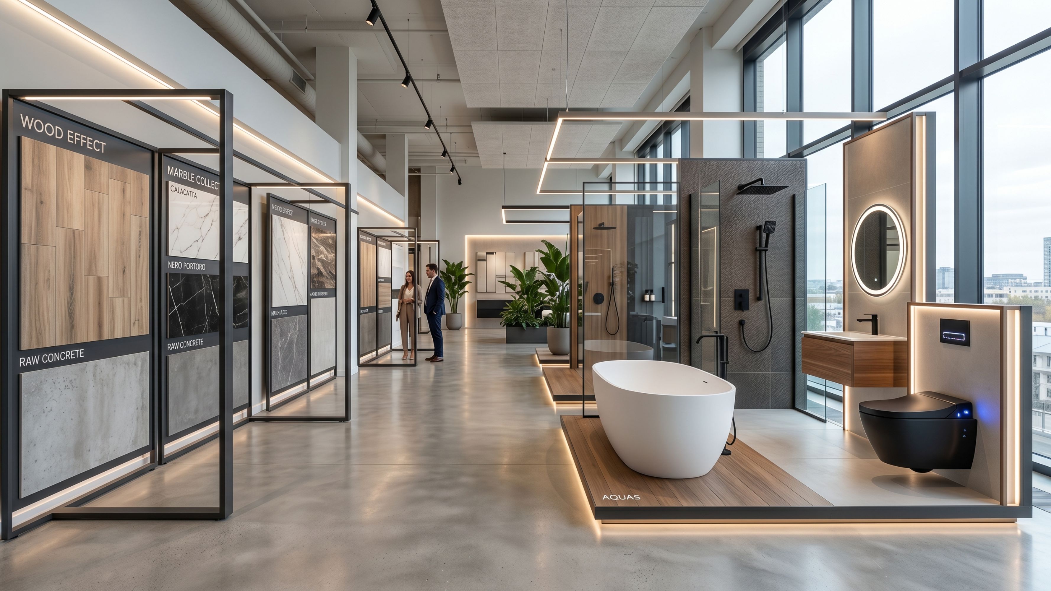 Современный шоурум сантехники и плитки 2026 от Антей