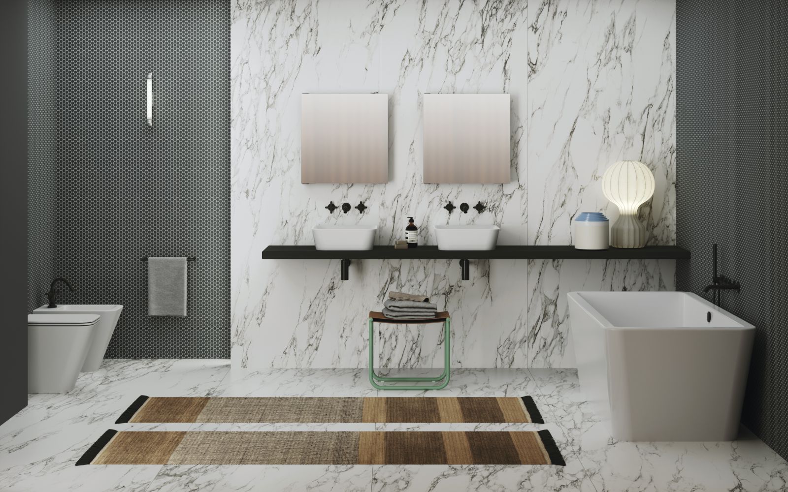 Сучасна мармурова ванна кімната з сантехнікою Azzurra