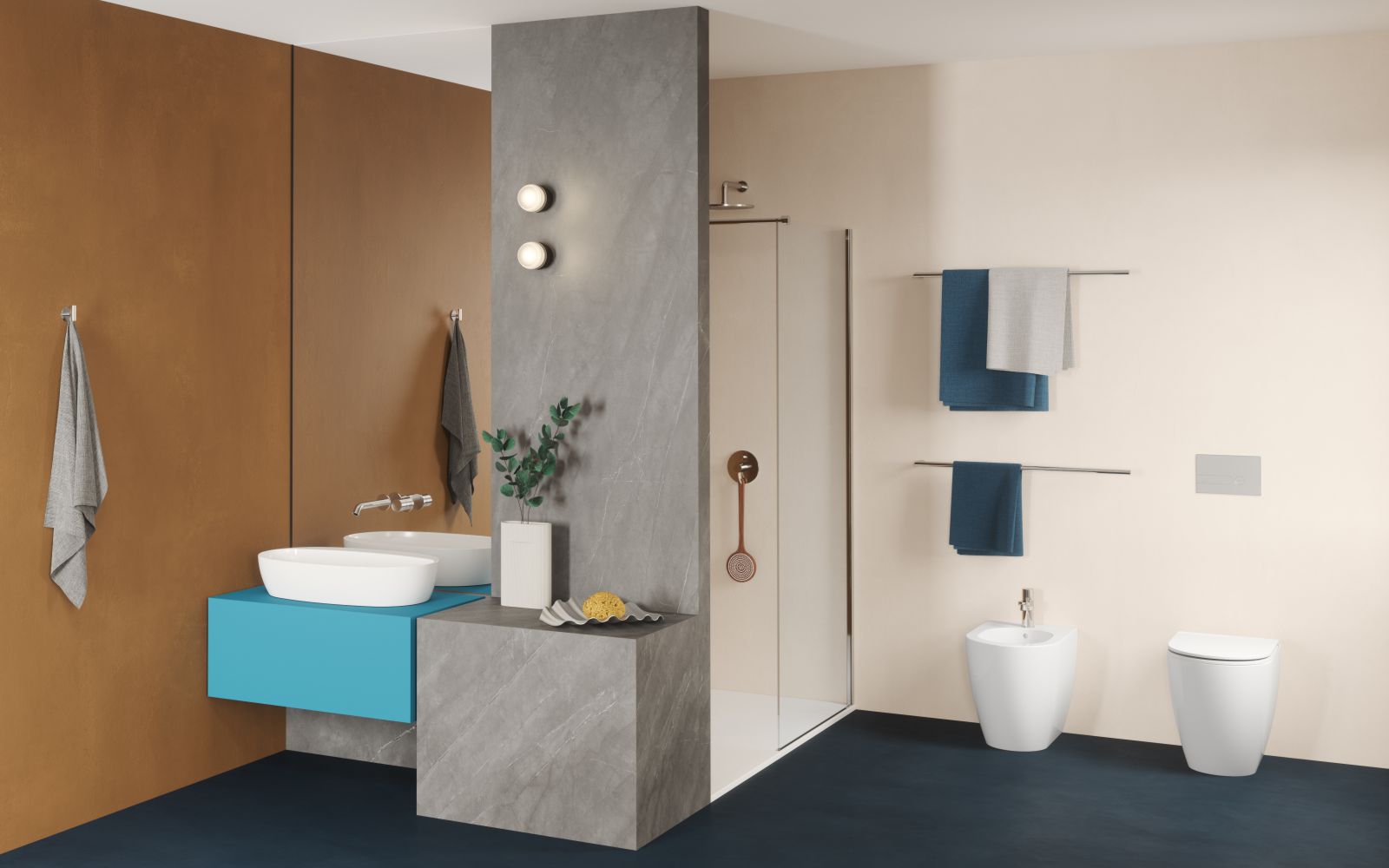 Підвісний унітаз та біде Azzurra сучасного дизайну