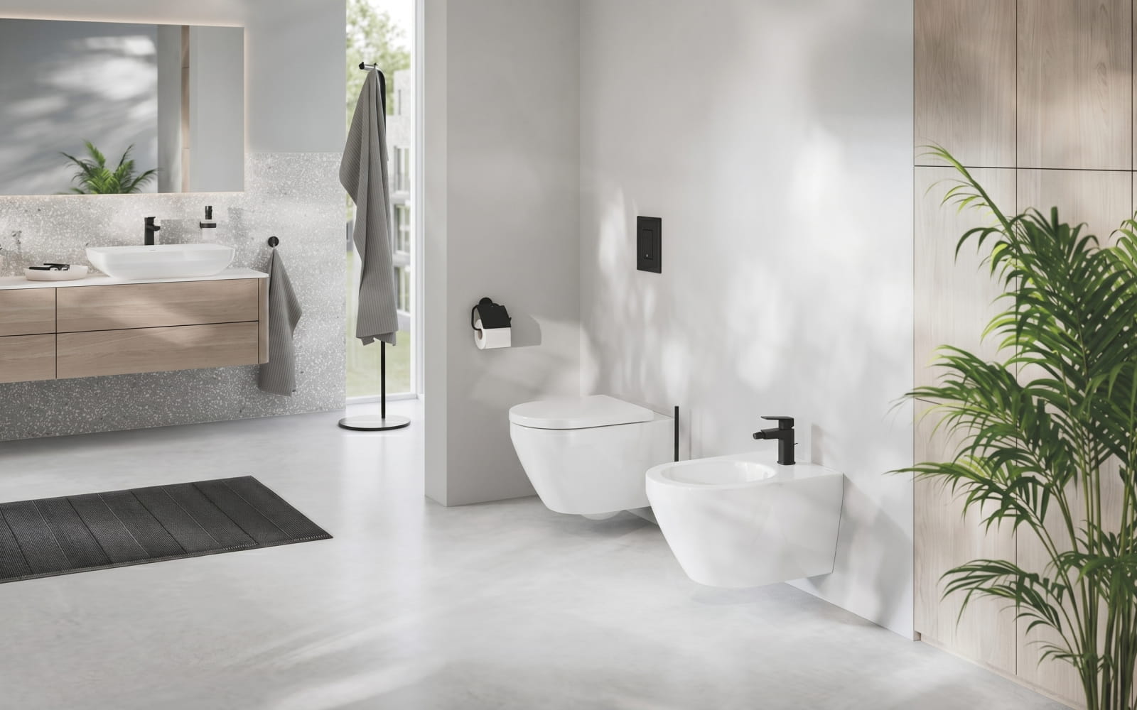 Сучасна ванна кімната з підвісним унітазом Grohe