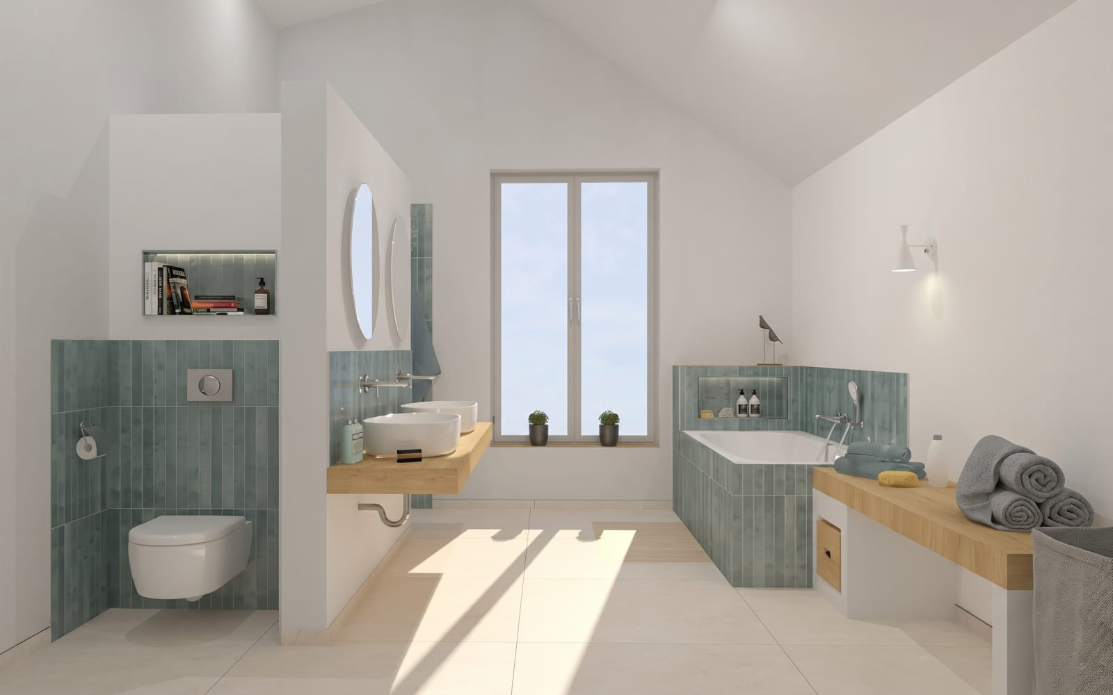 Дизайн ванной комнаты с подвесным унитазом Villeroy & Boch