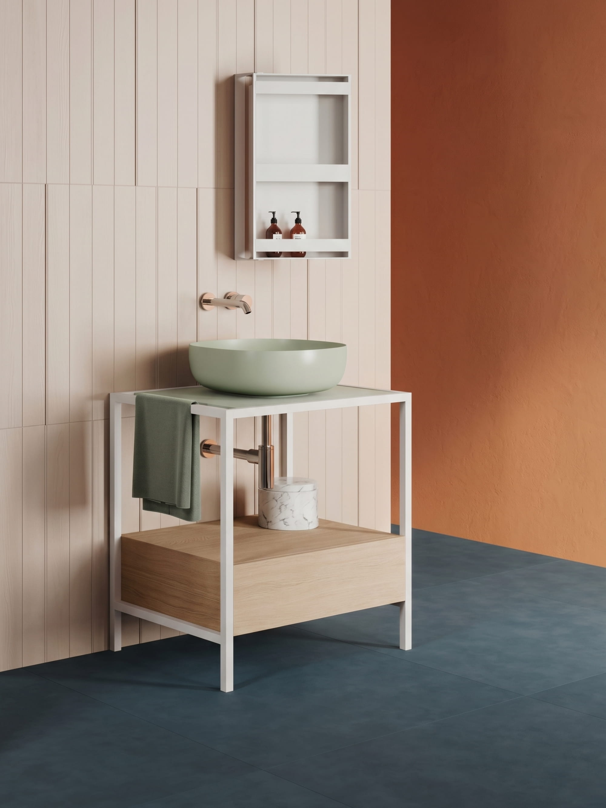 Оливковий накладний умивальник Azzurra Elegance Soft