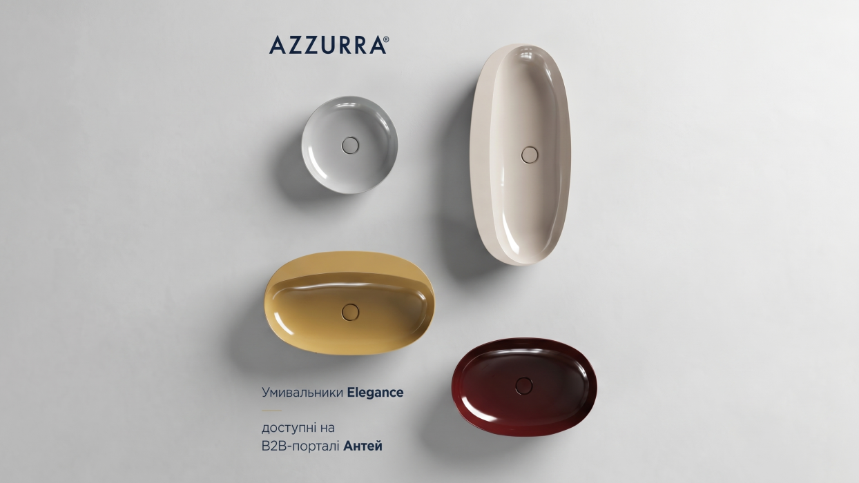 Колекція Azzurra Elegance: кольорові умивальники та ультратонка кераміка 3 мм